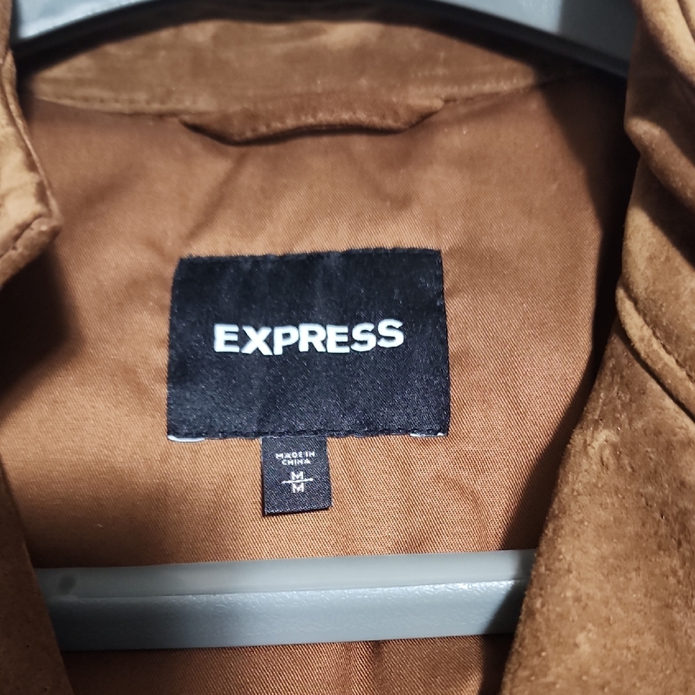 Brown Suede Jacket Express Medium - image 2